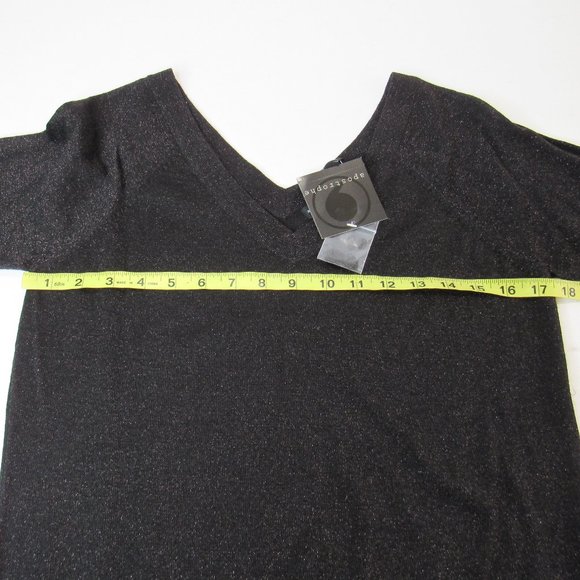 Apostrophe Knit Sweater Blouse Top Metallic Shimmer Size M(8-10) - Picture 4 of 7